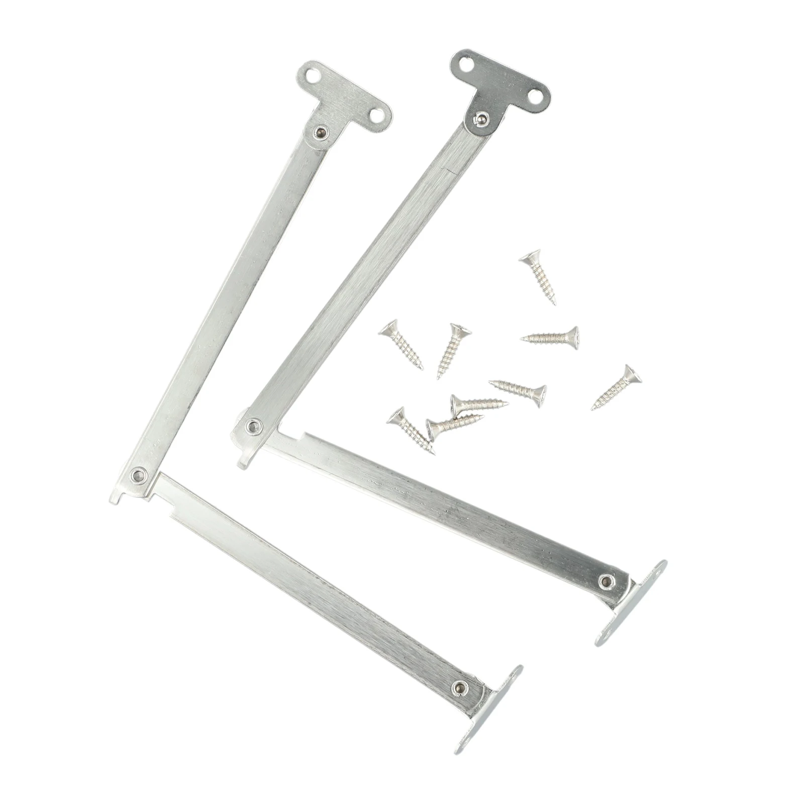 Movable Lift Up Support Silver Screws Lifter Bookcase Home Hardware 2pcs Stainless Steel Folding Pull Rod Door Convenient