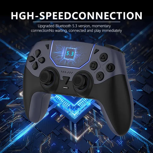 Controlador de juegos inalámbrico para PS5/PC/Steam Deck Hall Effect Marco Dual Vibration 6 ejes Control de movimiento Gamepad con altavoz