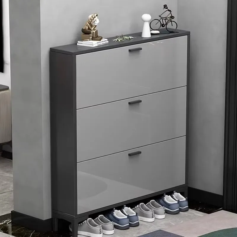 

Drawer Black Shoe Racks Cabinet Indoor Assembled Ultra Thin Storage Shoe Cabinet Designer Wooden Zapateros Furniture Living Room