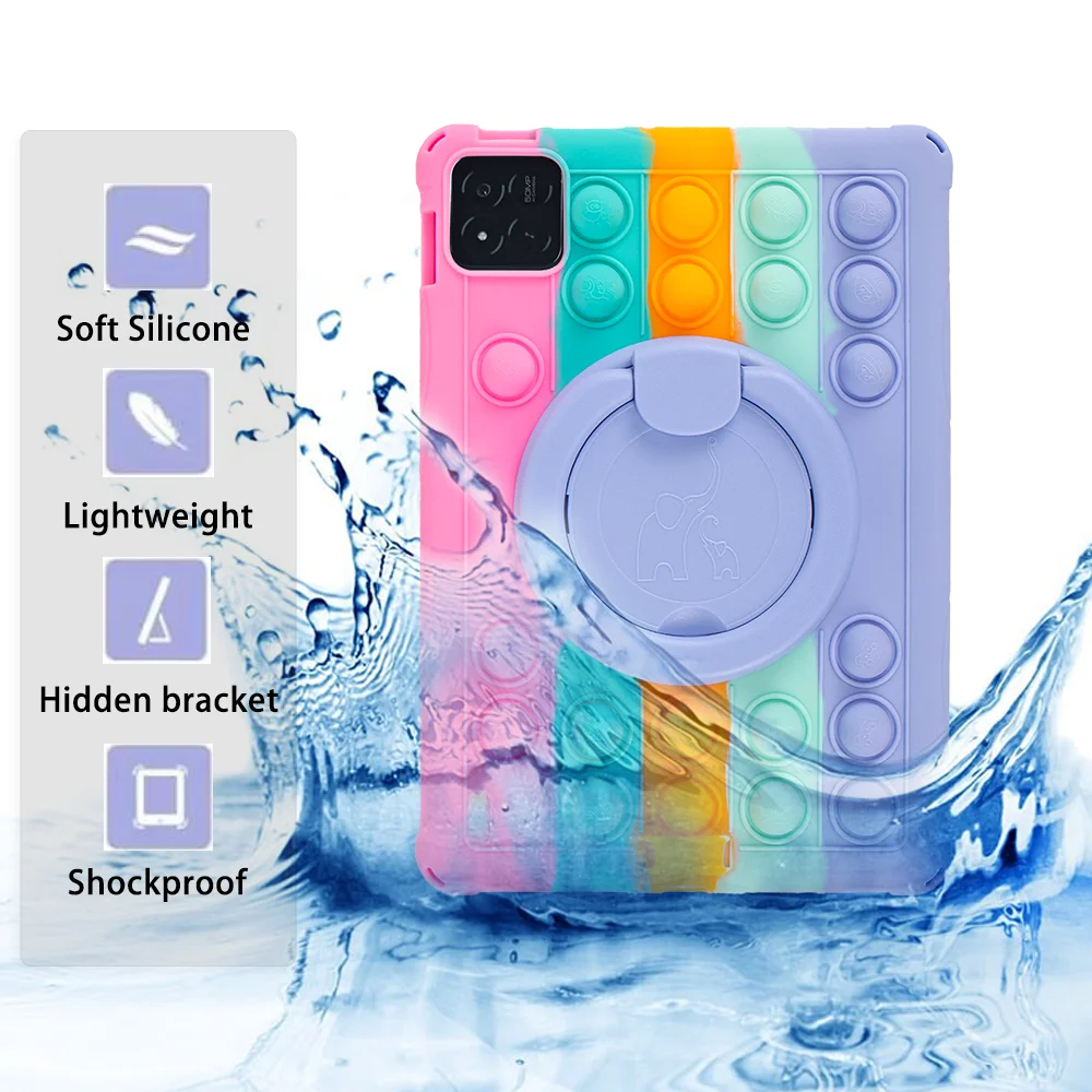 Capa infantil de silicone macio para xiaomi pad 7 pro 2024 11.2 polegadas 360 suporte giratório capa com alça alça de ombro à prova de choque