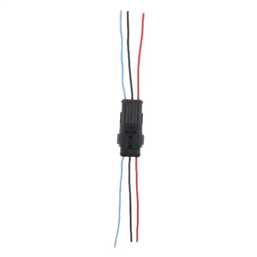 2-4pack Car HID Electrical Wire Plug w/ 14AWG Cable Wire Harness Clips 3pin