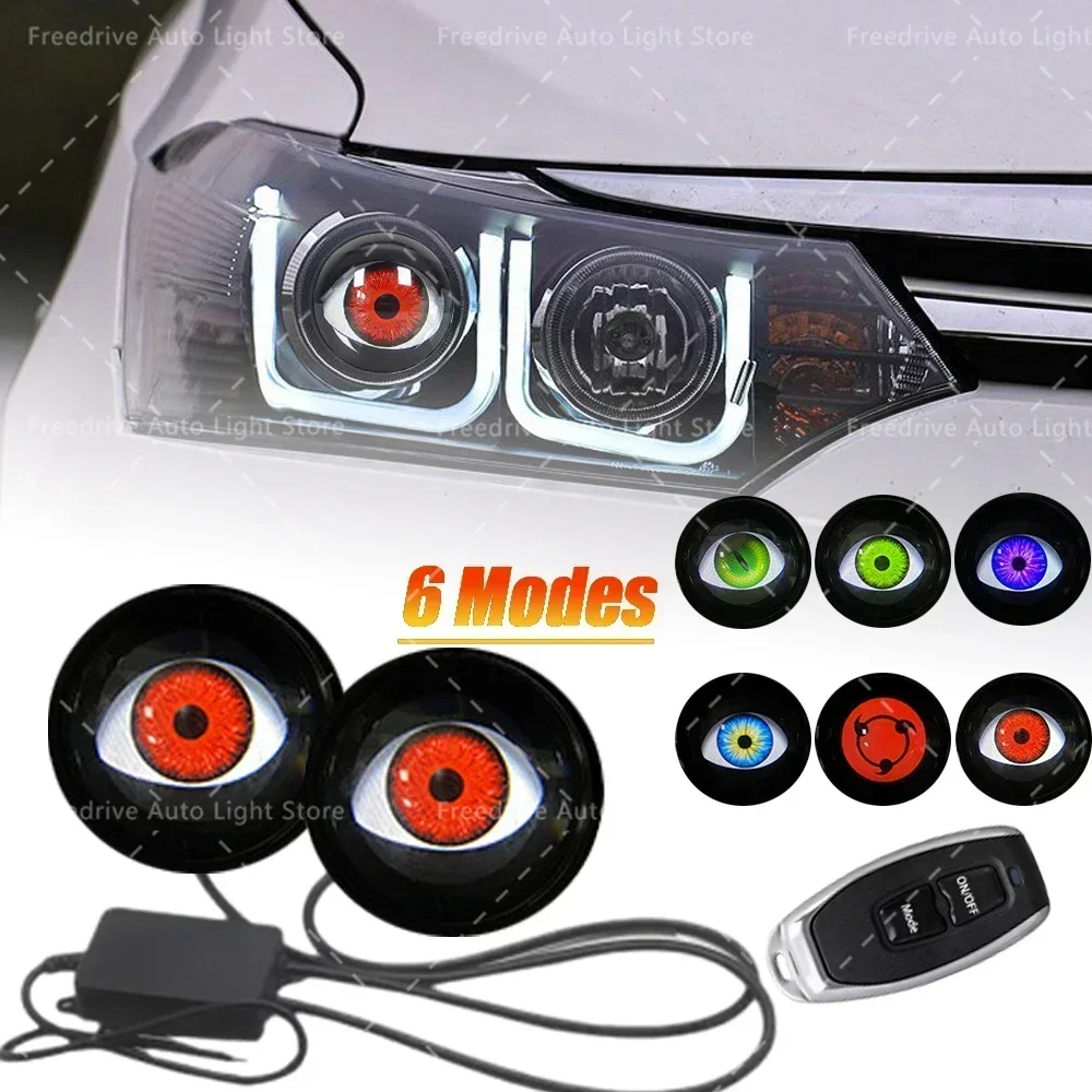 Cool Decoration Dynamic LED Car Headlights Devil Eye LED Car Light Headlight Assembly Modified Eagle Eye Light Cars Accessory