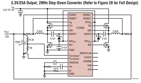 LTC3839EUH LTC3839IUH LTC3839 - Fast, Accurate, 2-Phase, Single-Output Step-Down DC/DC Controller with Differential Output