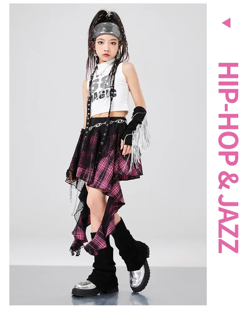 Mädchen Jazz Hip-Hop Tanzkostüme Set Bühnenoutfits für Mädchen Gruppen Kpop Mode Laufsteg-Show Tanzbekleidung Sets – Detail 9