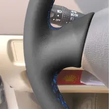 Black Leather Car Steering Wheel Cover #4