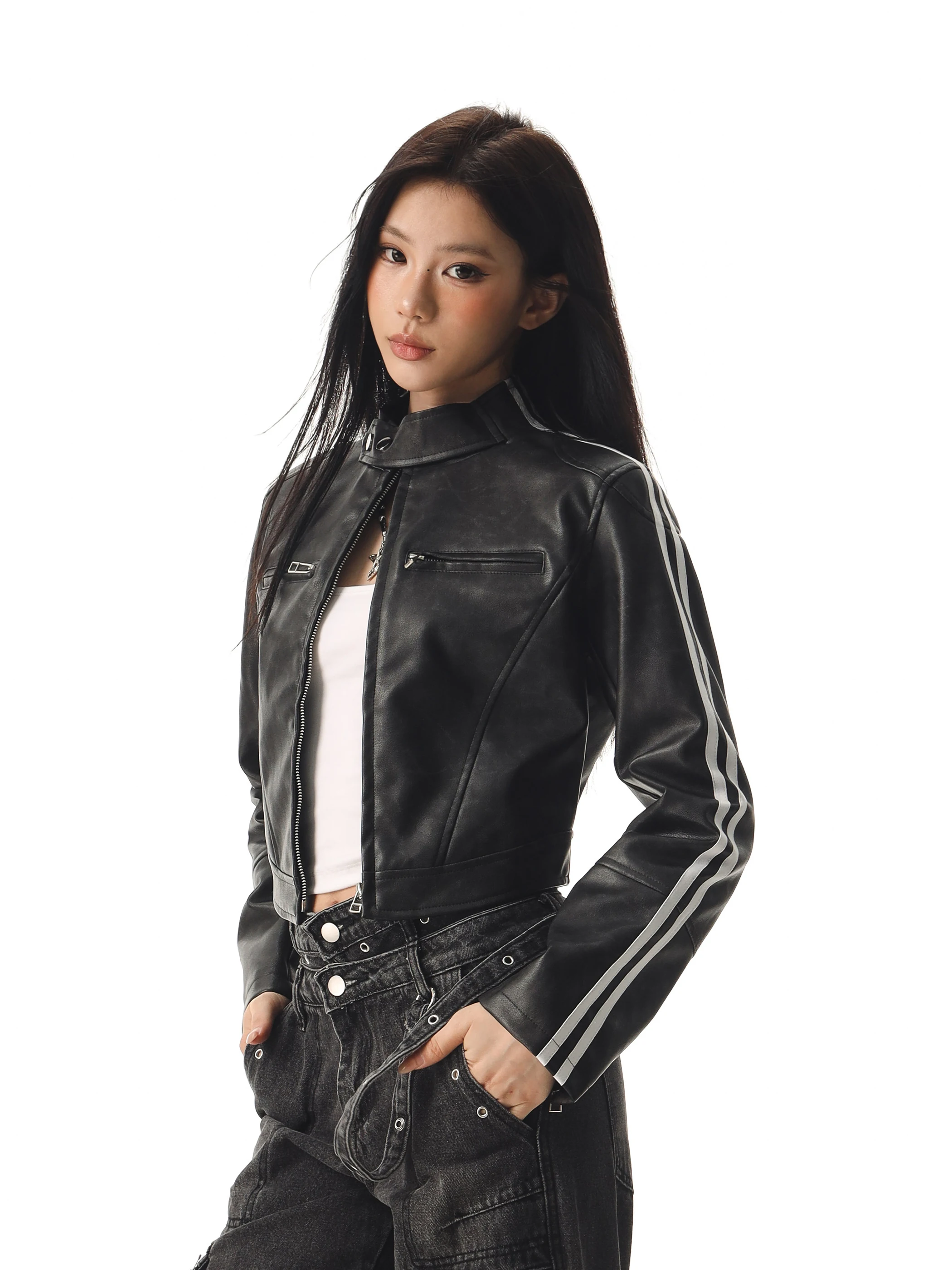 Slim Fit American Sle Leather Jaet Women's ort Coat CCAPTAINBEER Beer Captain Brand Faionable Autumn New Arrival