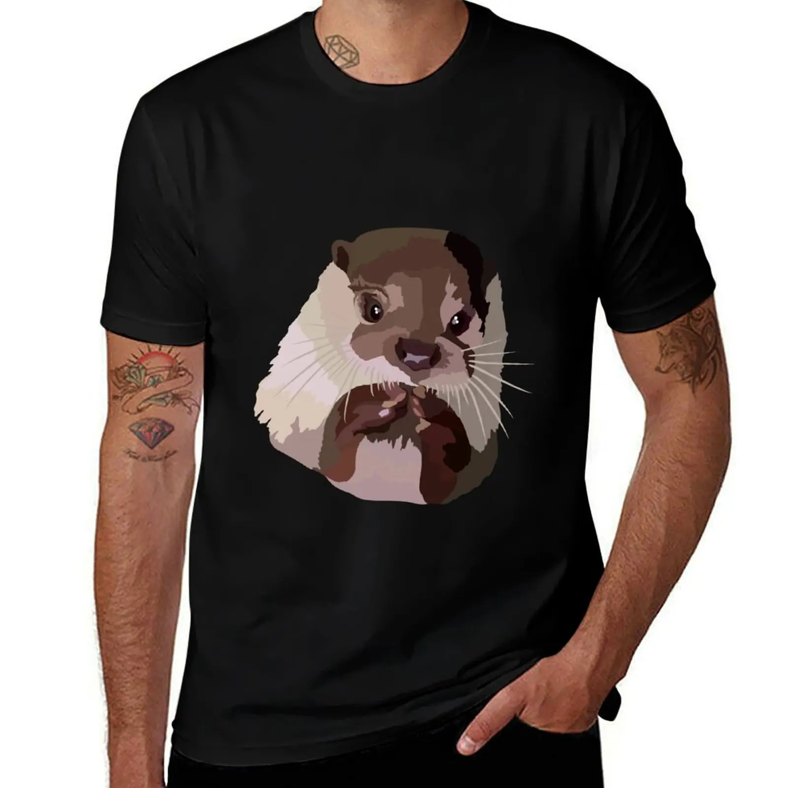 O is for Otter T-Shirt Outdoor Sports Short Sleeve Top
