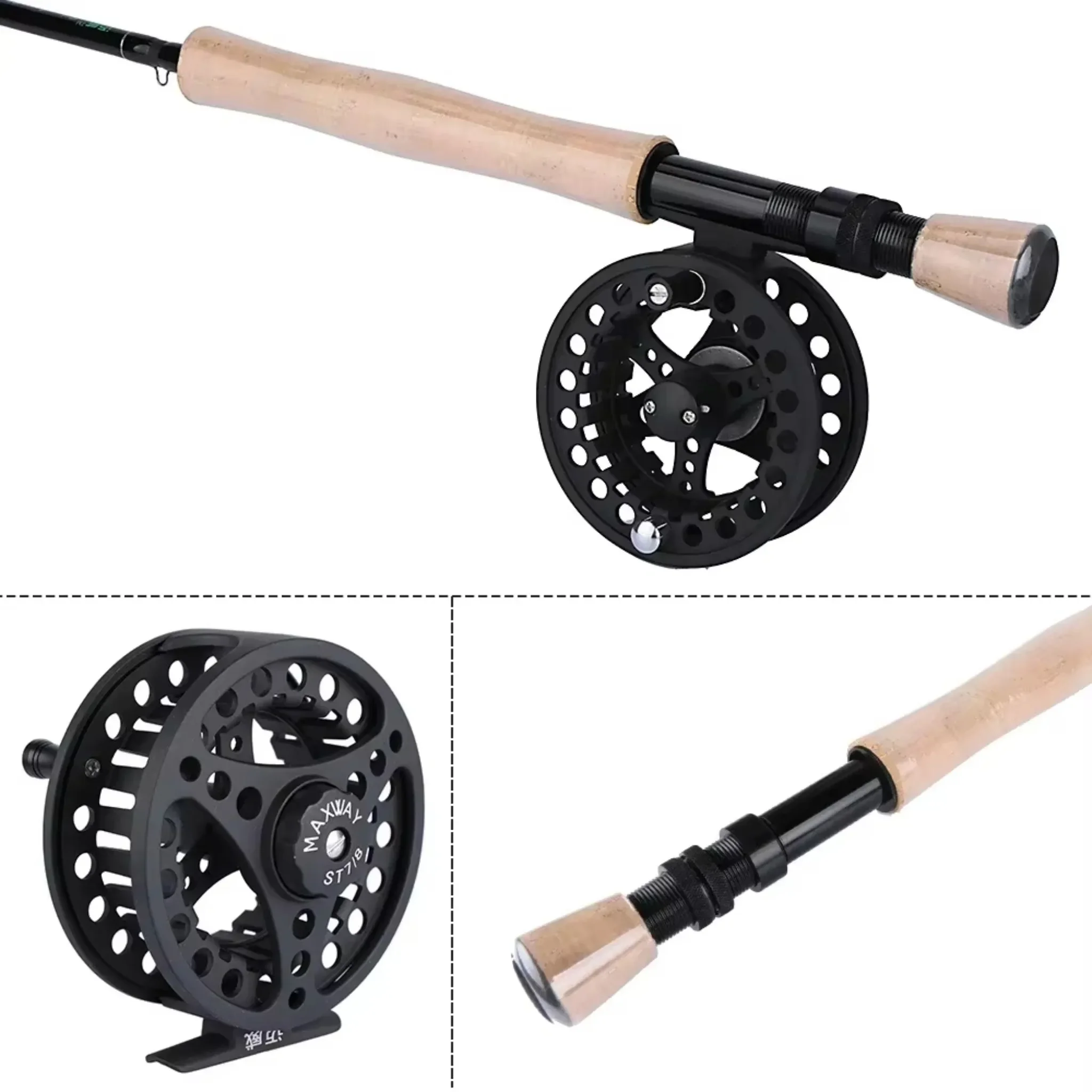 MAXWAY Fly Fishing Combo Carbon Fly Rod Reel Full Tackle Kit,Lines,Assorted Flies,Box,Travel Carry Tube for Beginner Fly Fishing