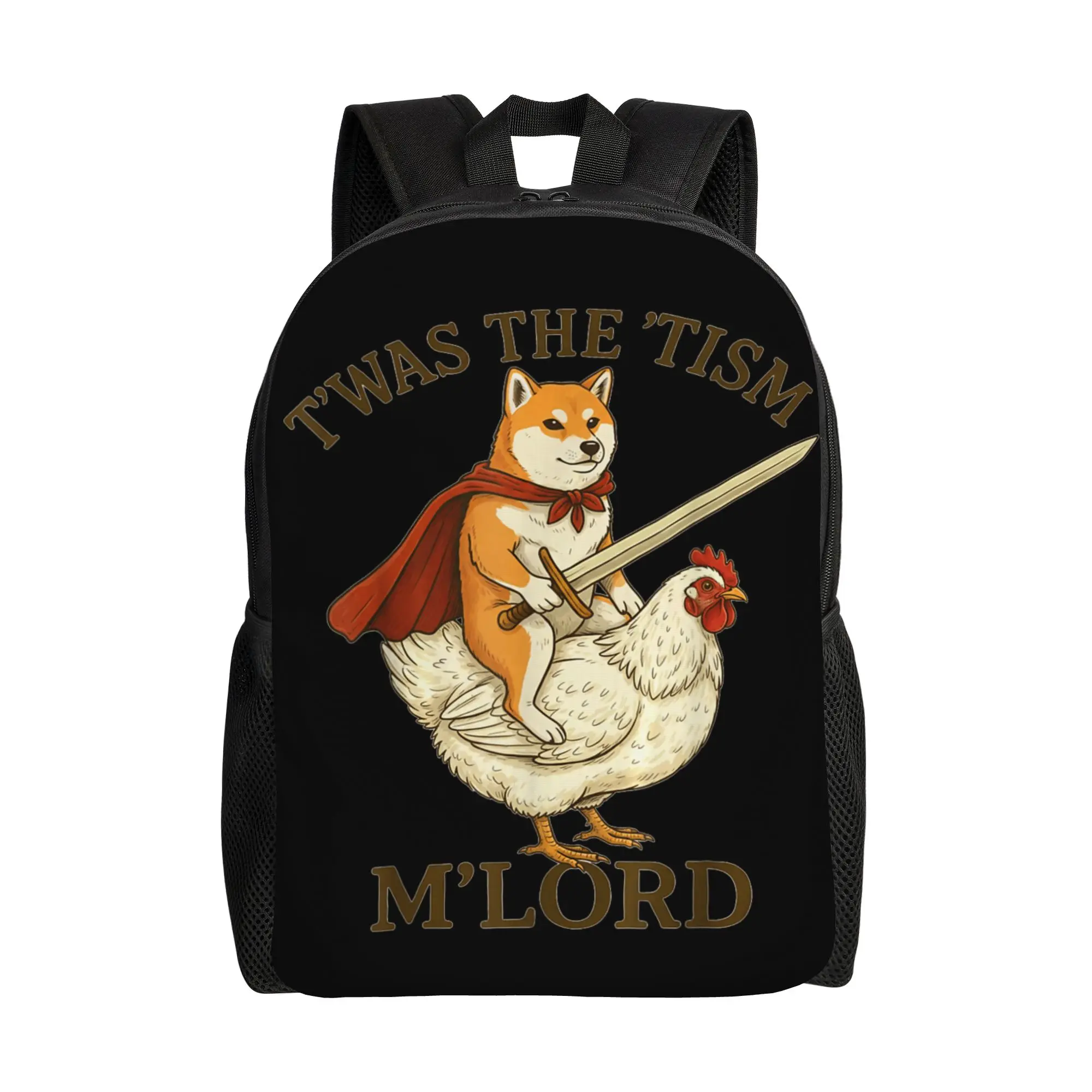 

Shiba Inu Doge TWAS The Tism M'Lord Funny Autism Meme Backpack Kawaii Backpacks Teen School Bags High Quality Rucksack