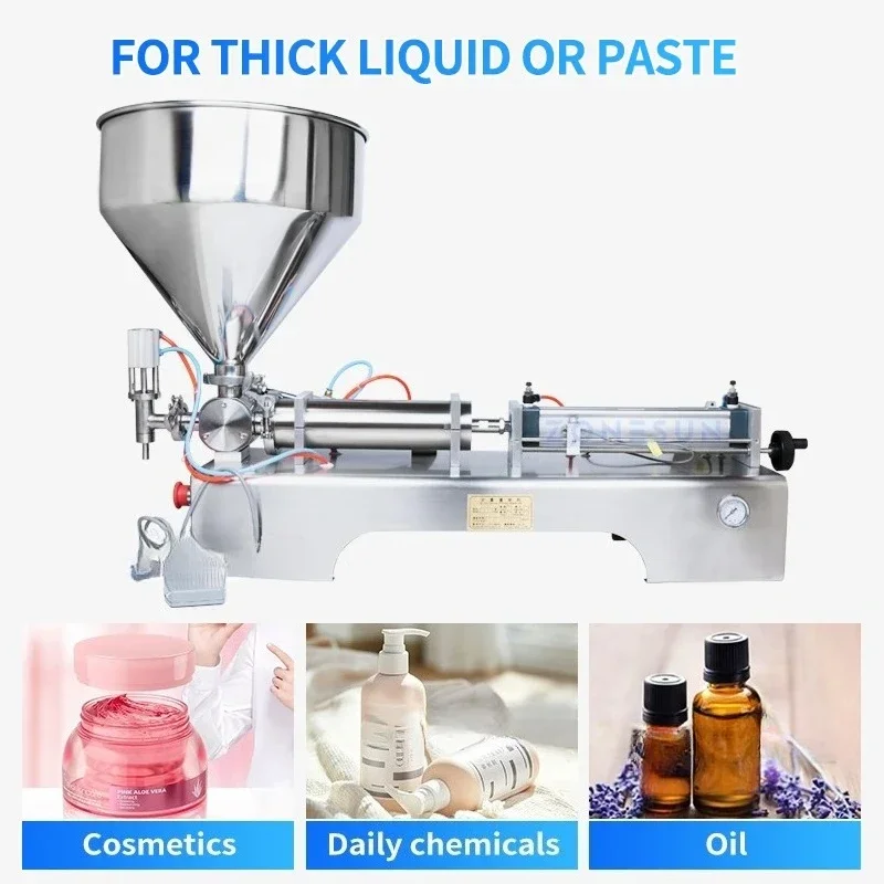 ZS-GT1 Pneumatic Paste Liquid Filling Machine, Alcohol Gel Hand Sanitizer Chili Sauce Honey Soap Quantitative Filler