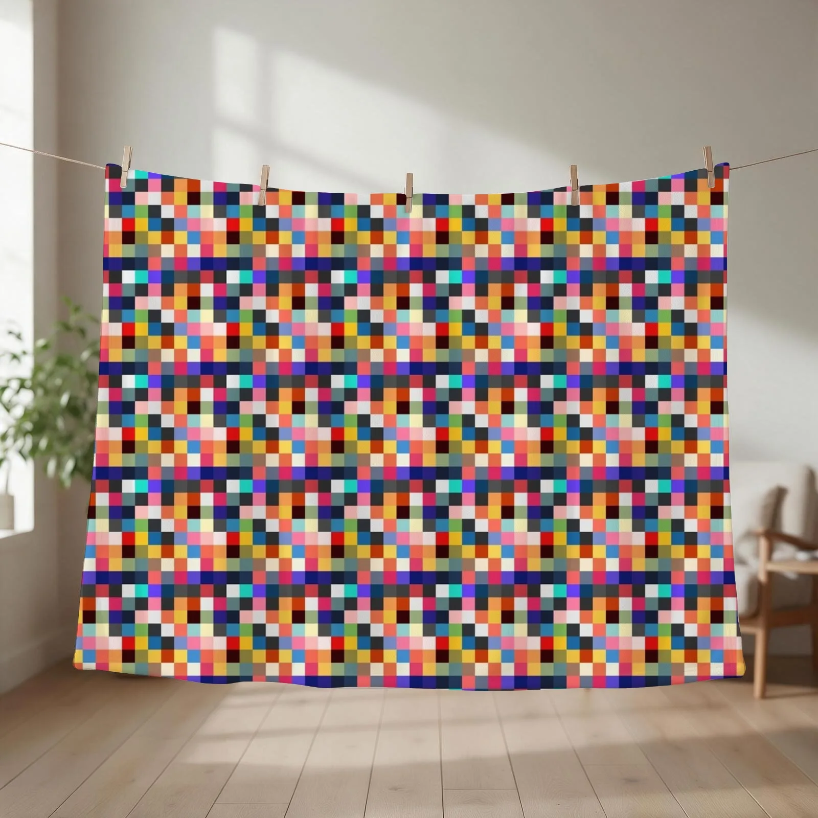Pixel TV pattern, pixle art Throw Blanket Custom Nap for babies Single Blankets