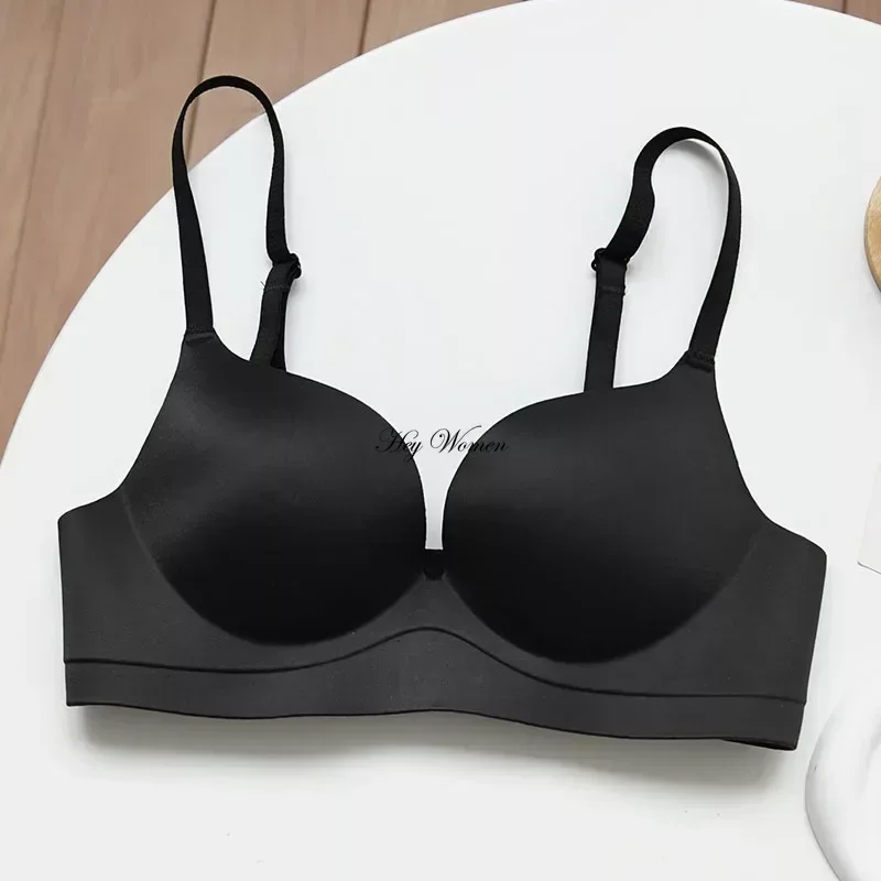 Soutien-gorge push-up sans couture, lingerie pour petits seins, froncé, bonnet fin, confortable, anti-affaissement, bralette invisible,