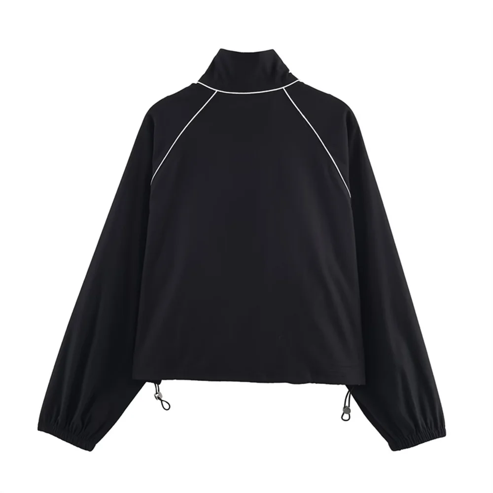 Autumn and Winter New Collection Women's Fashion Casual Long Sleeve Stand up Collar Zipper Nylon Puff Jacket Coat