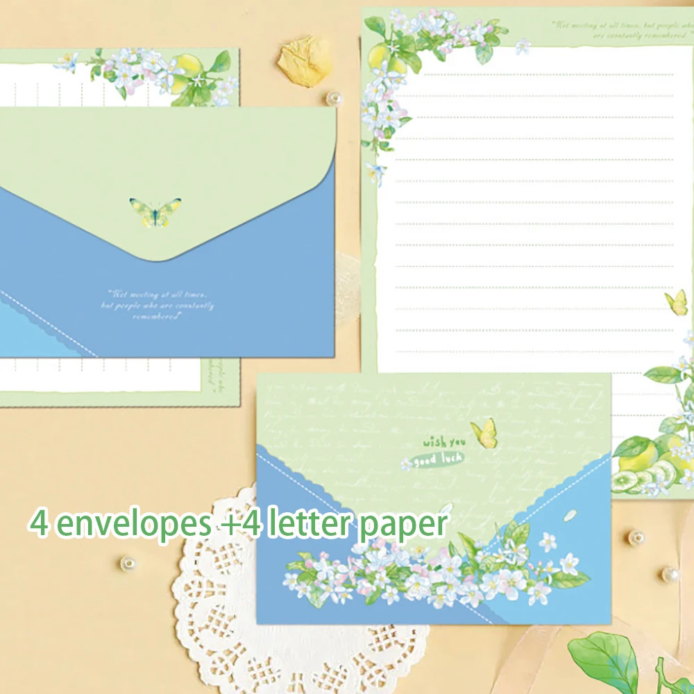 

Набор конвертов и бумаги для писем: Лимонный летний дизайн, для рукописных писем, художественных посланий, любовных признаний, пожеланий и благословений.