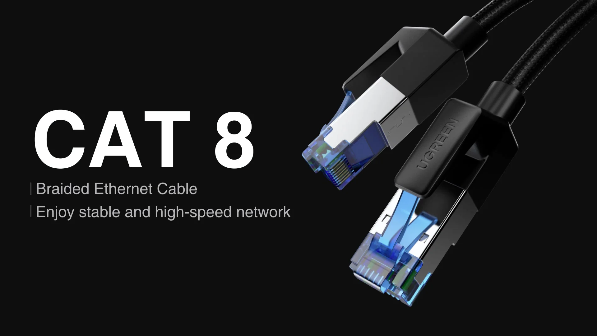 UGREEN CAT 8 Ethernet Cable High Speed Braided 40Gbps 2000MHz Network Lan Cord RJ45 Shielded Indoor for Router PC PS5 Modem Xbox