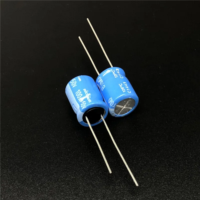 10pcs/100pcs 100uF 50V NICHICON BT 10x12.5 Highly dependable reliability 50V100uF Industrial level Electrolytic capacitor 125