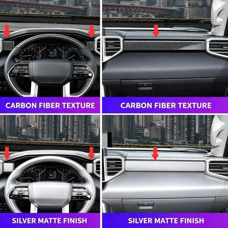 Center Console Decor Trim Strip Dashboard Interior Bright Trim Anti-Scratch Wear Resistant Car Interior For Toyota Tundra 2023