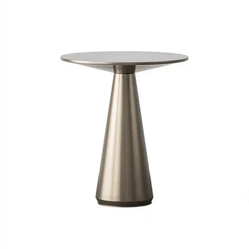 

Designer home rock slab coffee table modern simple living room sofa edge stainless steel minimalist light luxury