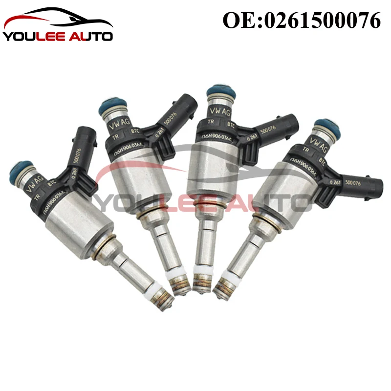 

4 шт. 06H906036G 06H906036H 0261500076 Топливные форсунки для Audi A4 A3 A5 Q3 Q5 TT VW Beetle Eos CC PASSAT GTI Jetta Tiguan 2.0L