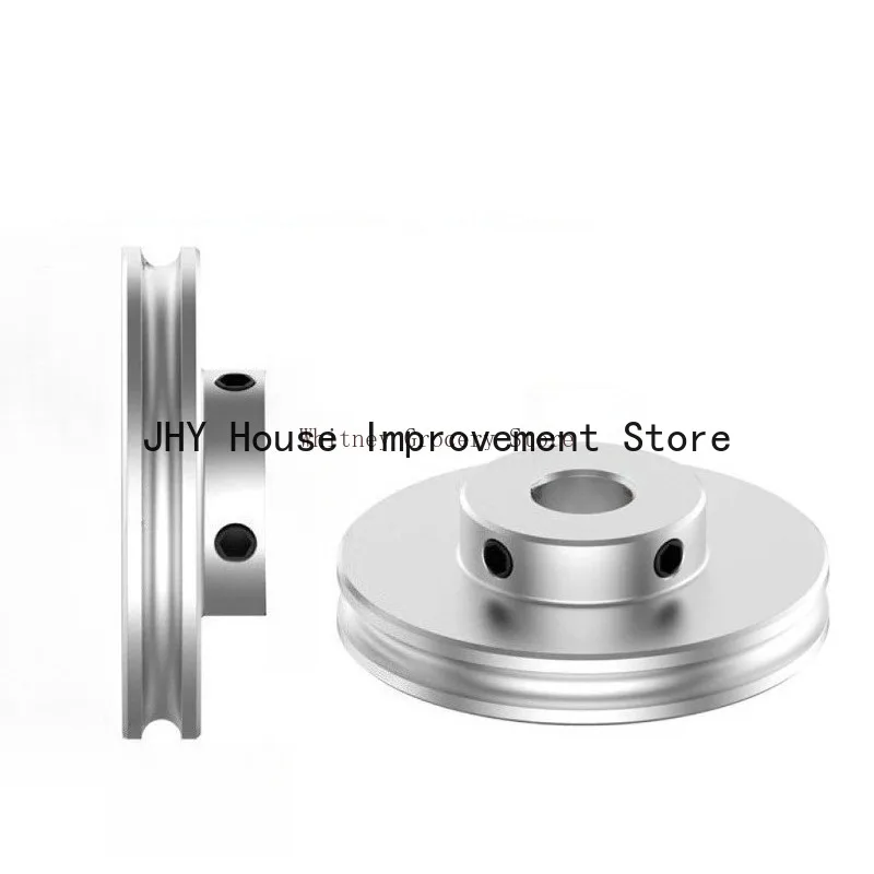 U-shaped Single Slot Aluminum Alloy O-type Plate for Motor Motor Spindle 8mm Pu Round Belt Drive Pulley 50mm/60mm Pulley