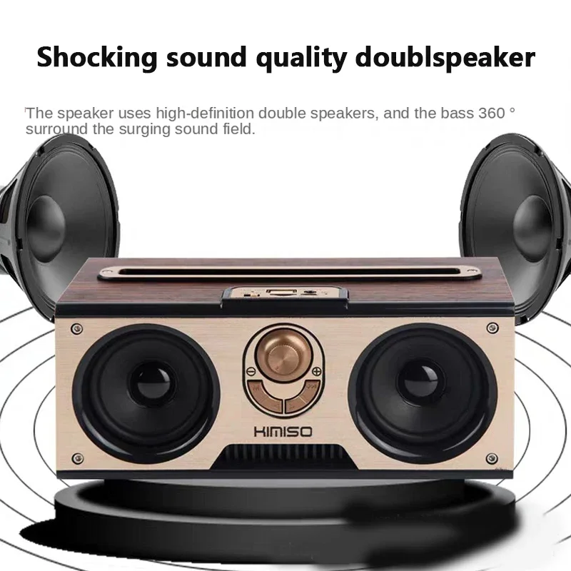 

Subwoofer Dual Audio Wooden Portable Retro Wireless Bluetooth Speaker Echo Wall Computer Home Theater Music Center Radio Boombox