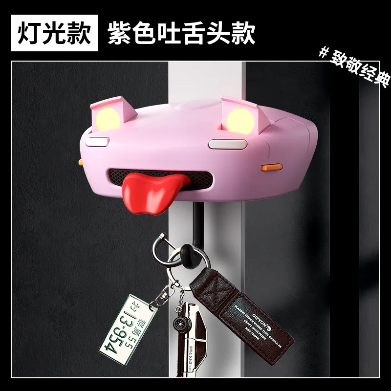 AE86 Car Headlight Key Holder Auto Pop-Up LED Lights Retro Accessories for Men Car Decoration Key Organizer with Adhesive