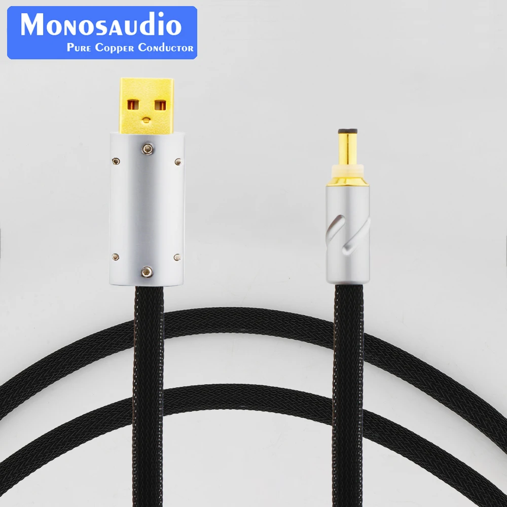 

Monosaudio HiFi USB Converter to DC Connector Line Wire USB Plug to DC Cable 2.1x5.5mm Audiophile Dedicated Audio DC5.5-2.1