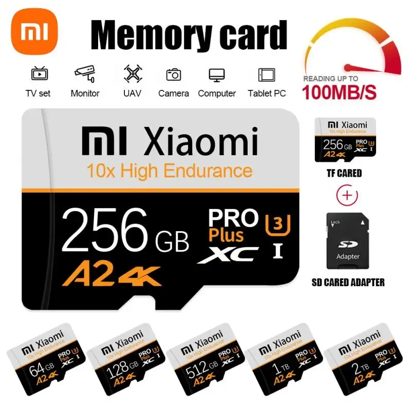 Xiaomi-tarjeta de memoria Original de 2TB y 1TB, Mini tarjeta SD A2 C10 de 512GB, Micro TF, SD para Tarjeta r4, nintendo ds, envío gratis