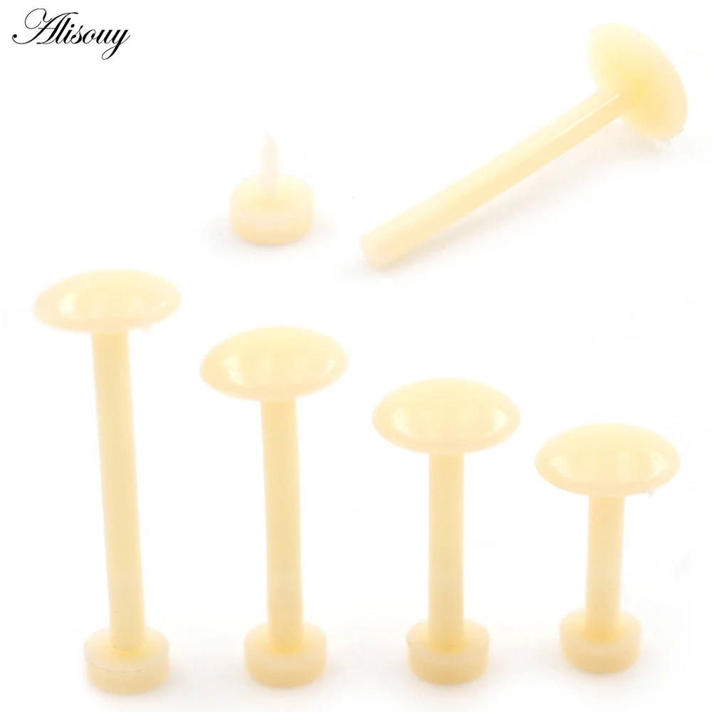 Alisouy 1PC Flesh-color UV Acrylic Threadless Bar Labret Lip Ring Ear Cartilage Tragus Helix Stud Earring Piercings Body Jewelry