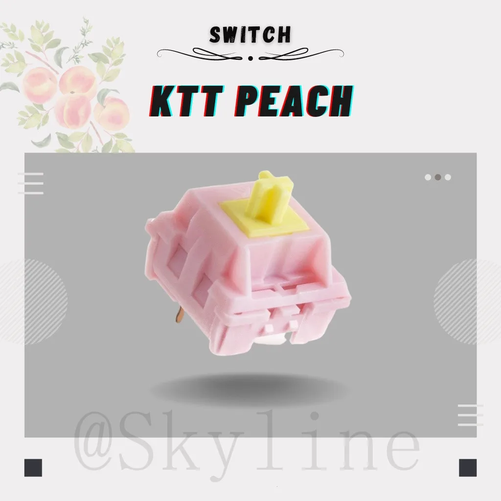 KTT Peach Linear Switch Mechanical Keyboard Switch SMD LED 3 pin Switch