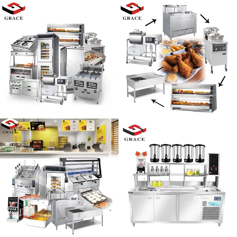 2026 Commercial Fast Food Restaurant Equipment Full Set Solution With Fryer for Burger French Fries Chicken Shop Use