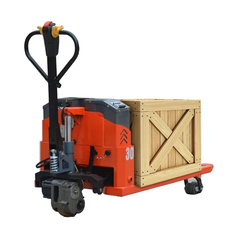 

Battery Powered Pallet Jack Red Outdoor Big Wheel Electric Pallet Lift Truck