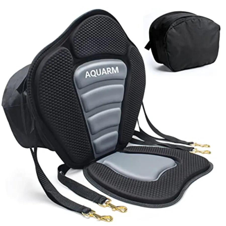 

Kayak Seat Deluxe Padded Canoe Seat Adjustable Kayak Backrest Replacement Seat Cushion Pad Back Support with Detachable Back St