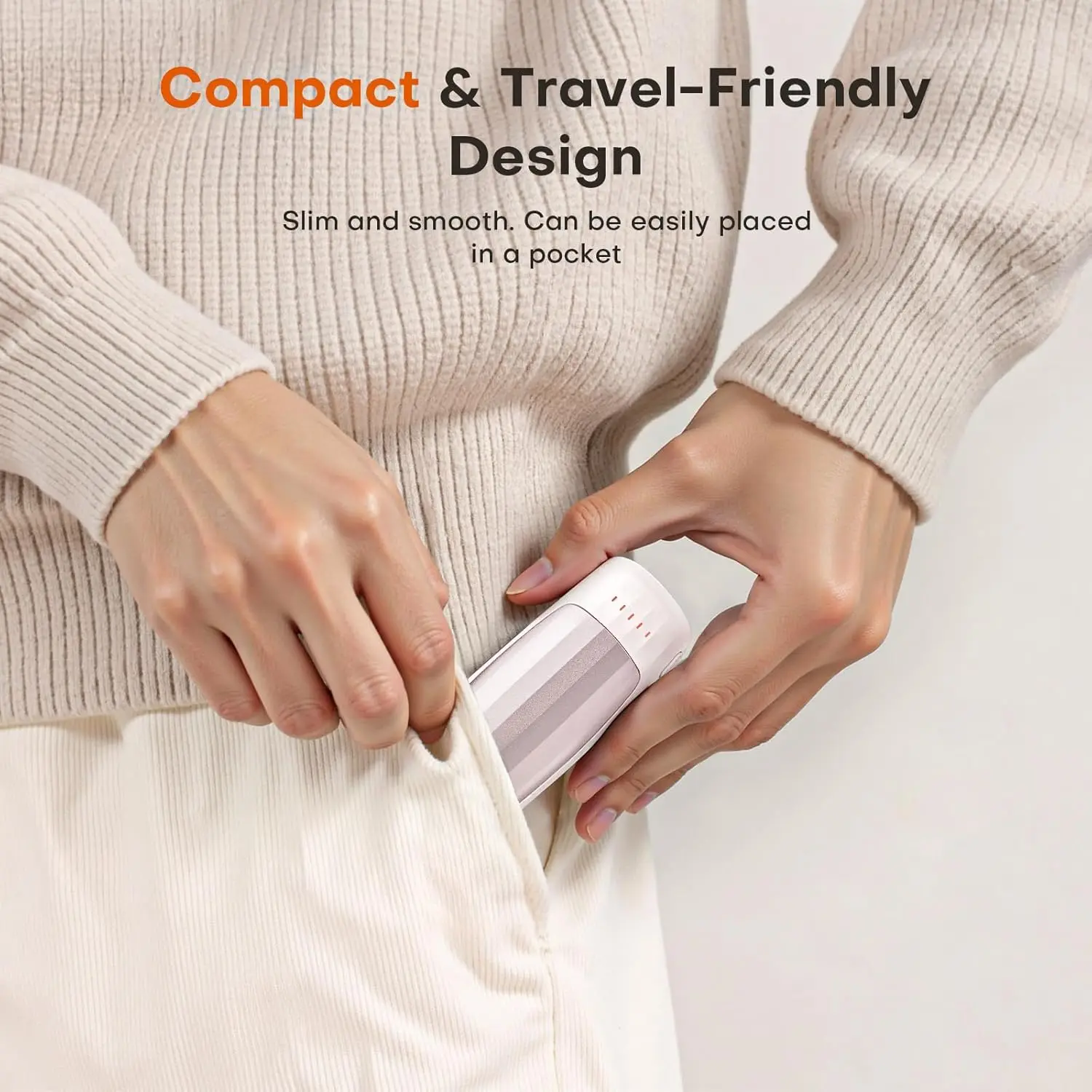 Aquecedores de mãos recarregáveis, pacote com 2, 5 níveis de calor, até 131 ° F, aquecimento rápido, reutilizável para uso externo