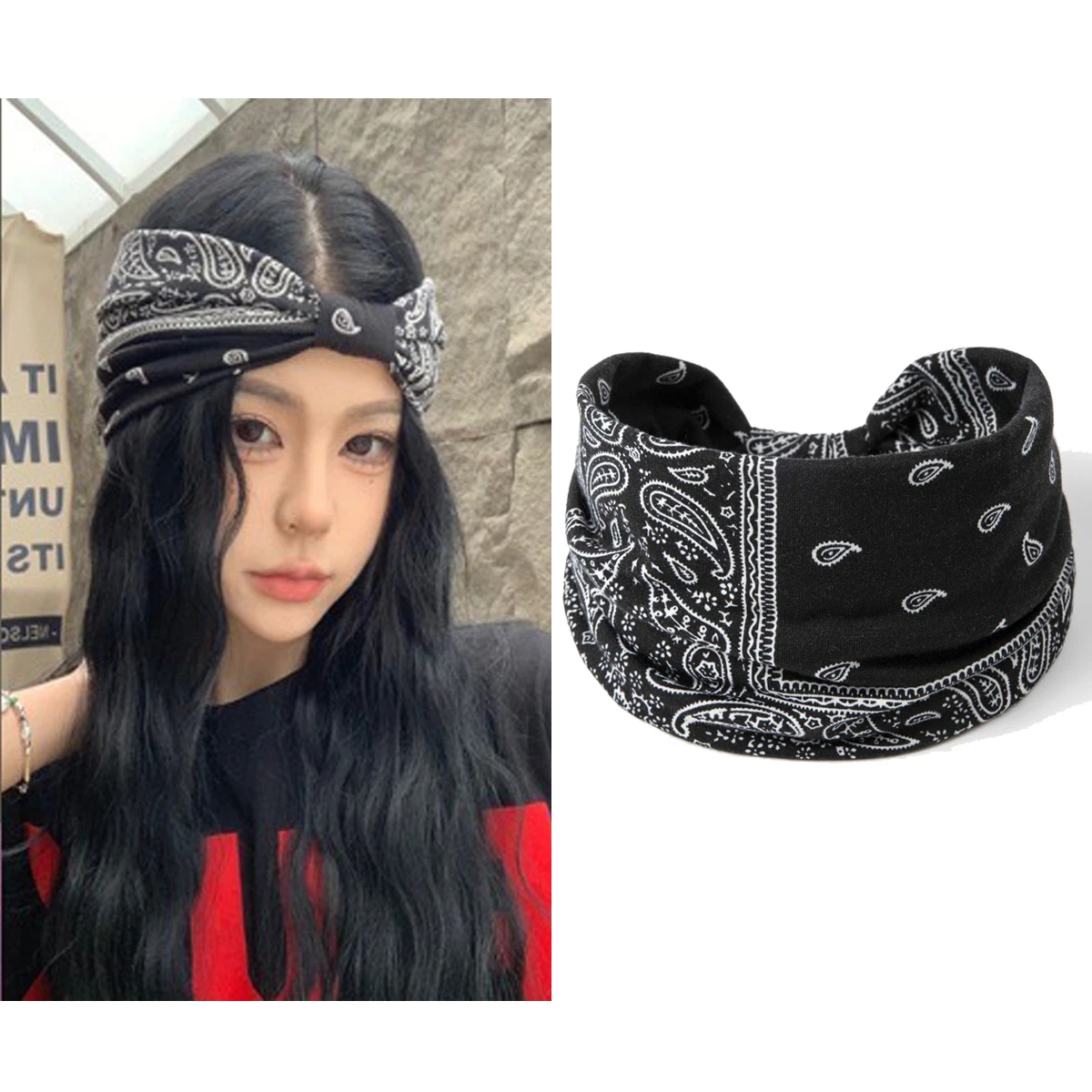 Paisley Headband Elastic Hair Band For Women Life Tree Turban Twist Wide Head Wrap Yoga Sports Fitness Makeup Boho Headwear