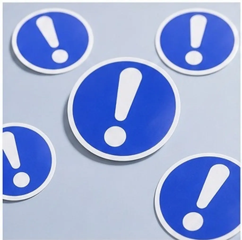 6Pcs Safety Warning Stickers Strong Adhesion PVC Caution Decals for Equipment Factory Warehouse Community Center Gym Office