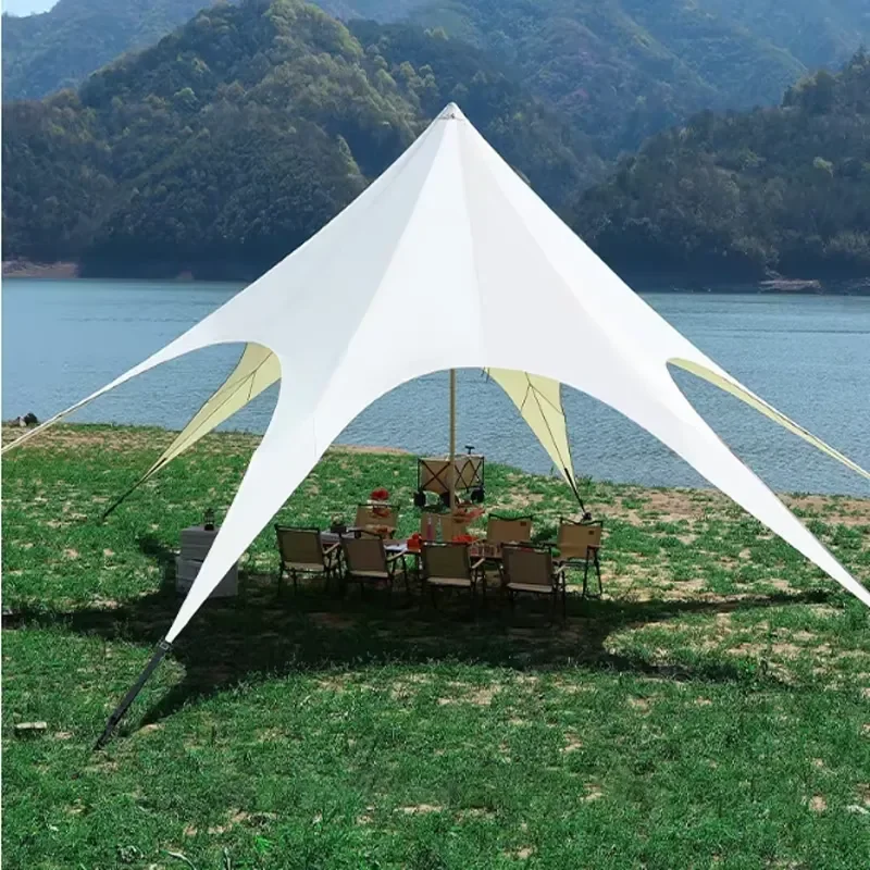 Butterfly Canopy Oxford Large Double Peak Camping Tarp Outdoor Waterproof UPF50+ Quick Automatic