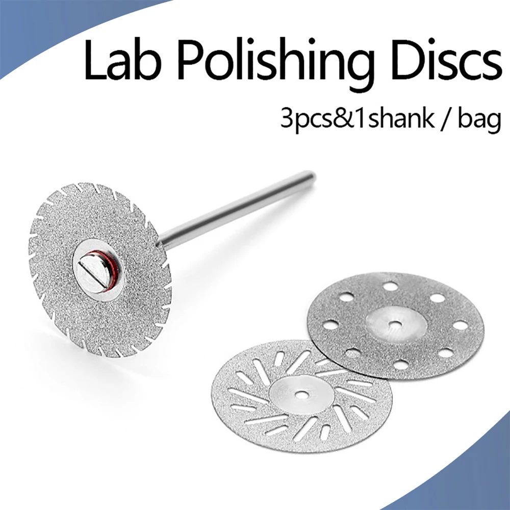 

Dental Lab Diamond Cutting Plaster Gypsum Disc 3pcs&1mandrel Double Sided 0.2mm
