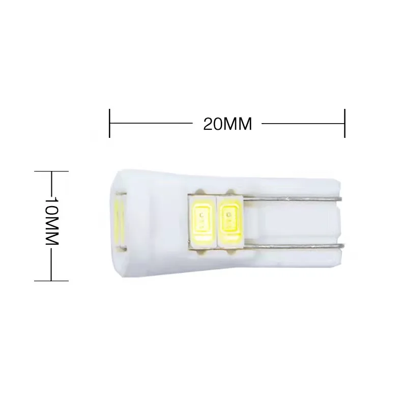 10pcs Car LED Light T10 Ceramic Light 6SMD 5630 for Width Indicator Light, Trunk Lamp , License Plate Lights 12V