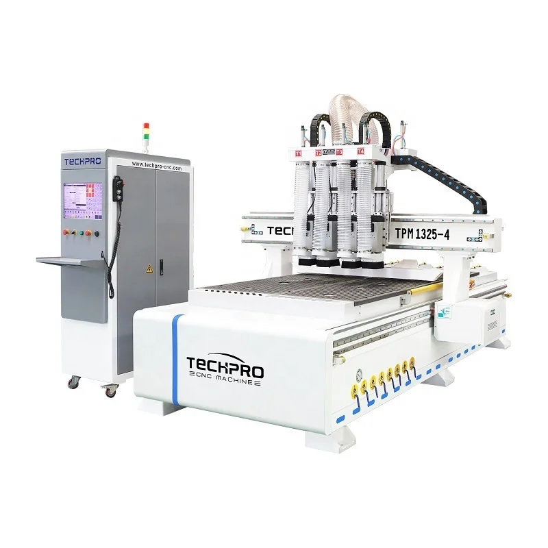 The Best Wood Engraving 1325 CNC Hine 4X8 Multi Process Head Cnc Router For Wooden Furniture Making