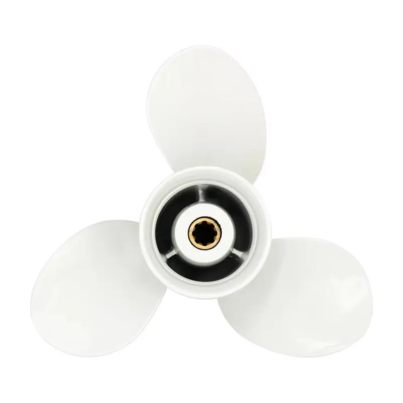 M93K-Aluminum Alloy 3 Blade 8 Tooth Spline Propeller 9 1/4X8 Outboard For Yamaha 9.9 HP-15HP 63V-45947-00-EL