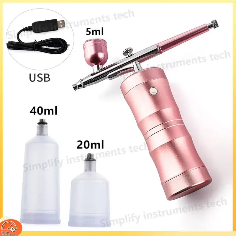 Professional Nano Mist Sprayer Cordless Airbrush Mini Face Spray Gun Set Beauty Device Portable Skin Care Hydration Tool