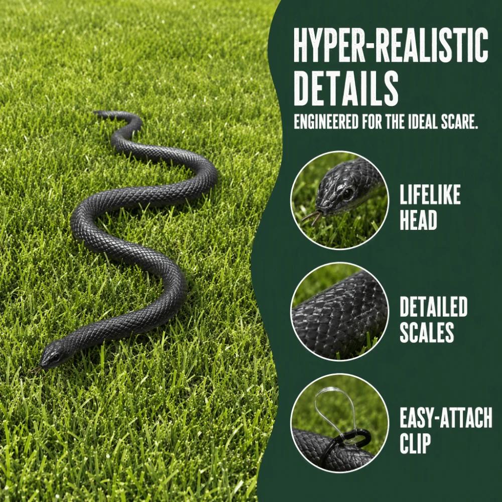 Realistic Simulation Snake Soft Lifelike Model Prank Snake with String Clip S-Shaped Fake Snake Garden Decoration