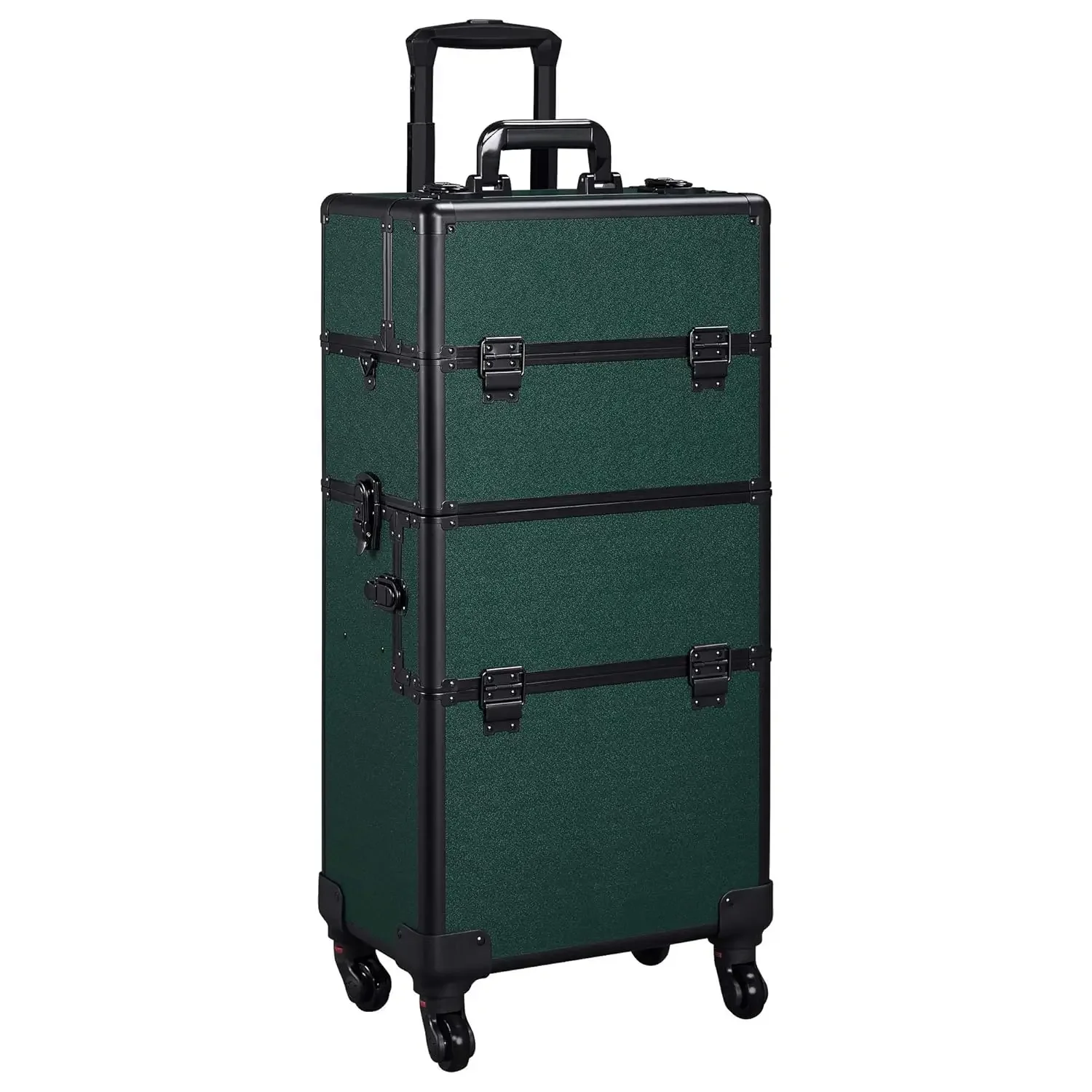 Makeup Train Case 3 in 1 Professional Cosmetic Trolley Multi-Functional Organizers Large Storage Traveling Cart Trunk