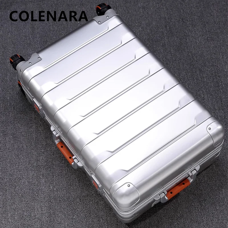 

COLENARA 20-дюймовый чемодан для бизнеса, посадочный бокс, 24 полностью алюминиево-магниевого сплава, чемодан на колесиках, мужской чемодан для ручной клади