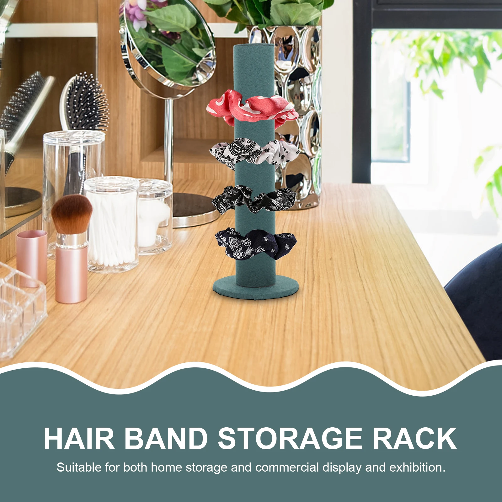 

Tower Display Stand for Bracelets Watches Hair Ties Rack 120x18cm Storage Organizer Jewelry Accessories Holder Green