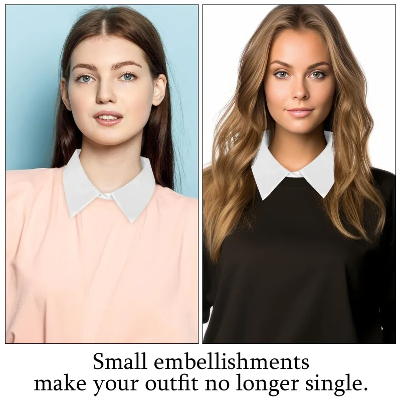 3pcs Multifunctional Professional Style Shirt with Fake Collar,Square Collar,Fake Collar,Suitable for Pairing with Formal Cloths