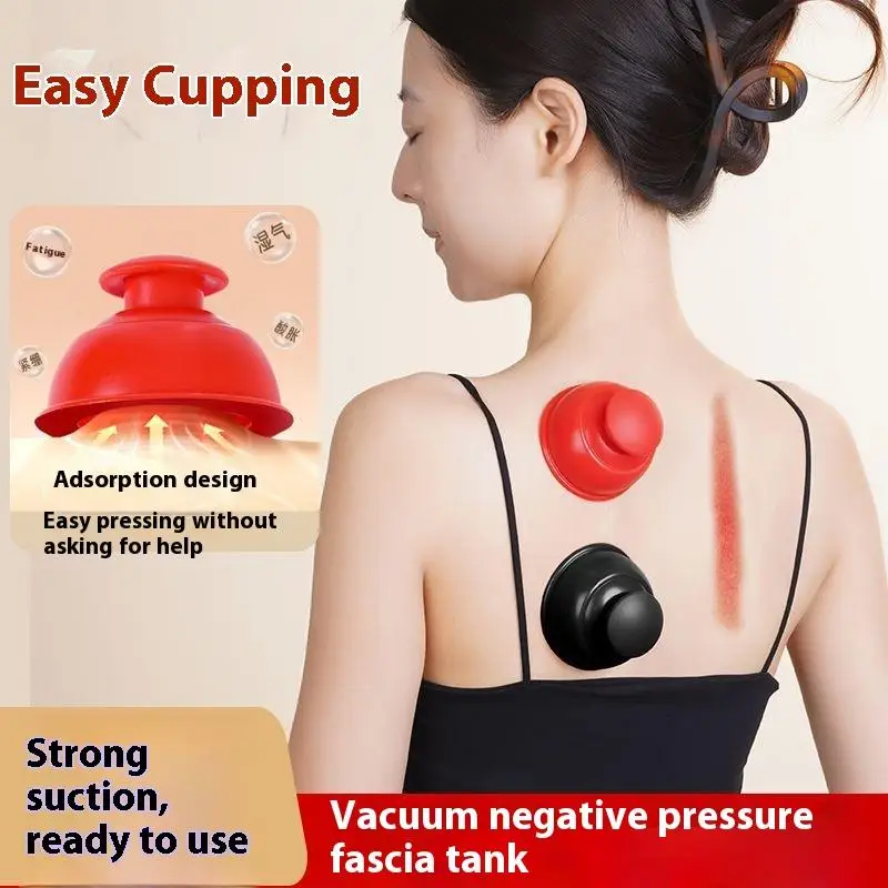 2Pcs Silicone Vacuum Cupping Massage Physiotherapy Jars Chinese Medicine Anti Cellulite Guasha Scraping Fat Burning Slimming Too