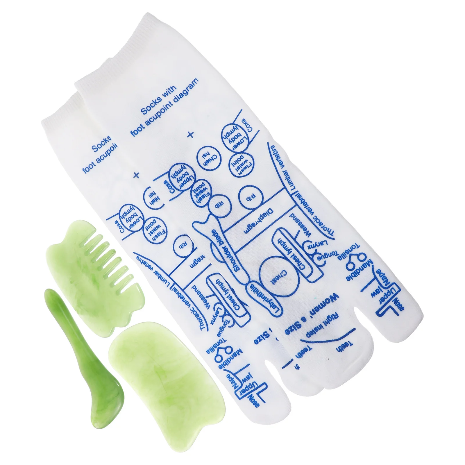 

1Set Women's Foot Acupuncture Socks Pressure Point Reflexology Therapy Sock Set with Massage Stick Resin Tools for Deep