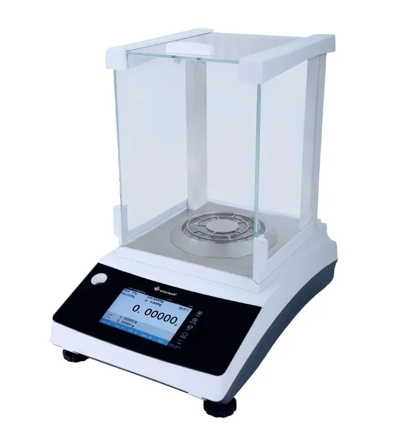 Semi-miniature analytical balance with internal calibration, 0.01 mg/0.1 mg high-precision digital laboratory balance